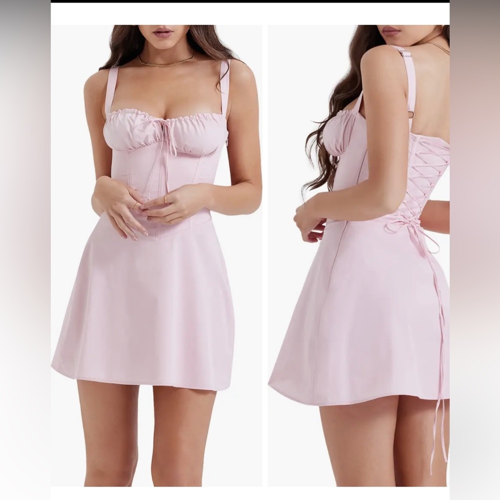House of cb Carlotta baby pink corset mini dress XS